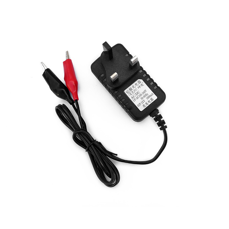 英规电动车电瓶充电器12V1A汽车铅酸蓄电池充电机6V1000mA喷雾器