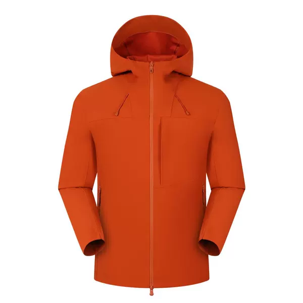 Hong Kong-style unisex sports outdoor windproof and waterproof hooded heat-sealed softshell jacket for mountaineering
