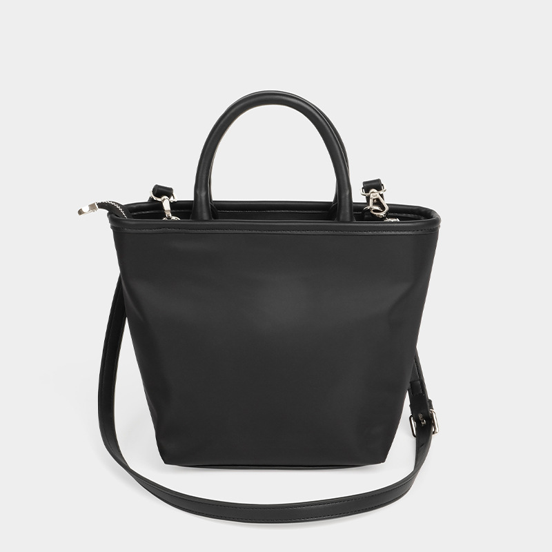 Mujeres bolso de nylon neutro impresión negro impermeable bolso de balde LP7203#