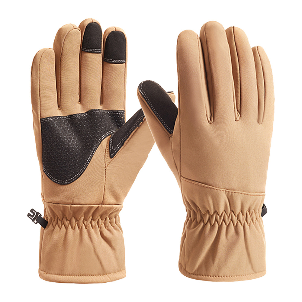 Guantes de esquí de algodón para hombres a prueba de viento y a prueba de frío con forro de lana engrosada pantalla táctil táctica invierno guantes cálidos