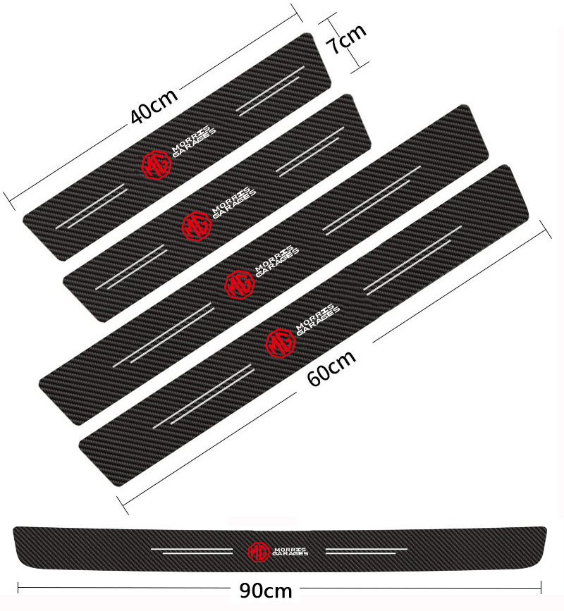 Patrón de fibra de carbono alféizar de la puerta del coche anti-banda de rodadura anti-arañazos puerta del coche pedal protector puerta decorativa alféizar pegatina image 23