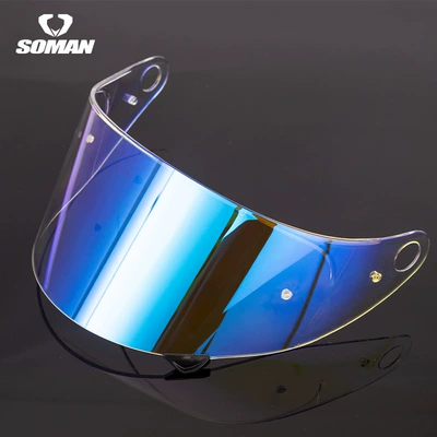 Dəbilqə (Kaska) aksesuarları Motorcycle Helmet Lens for Men - transparent-revo-blue