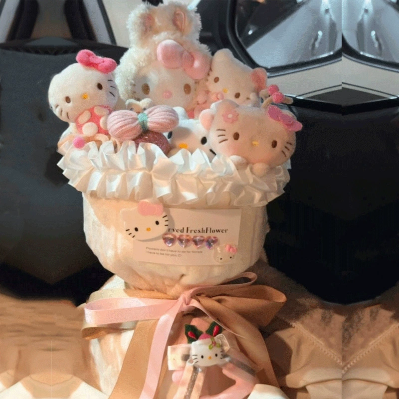 Hello Kitty, мультяшная кукла, подарок на день рождения, букет