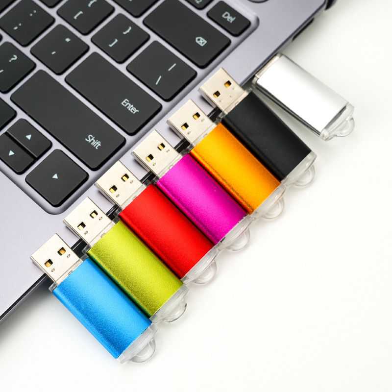 Memoria USB de colores brillantes al por mayor para licitación, 64 GB, grabado de logotipo personalizado creativo, pequeña capacidad, memoria USB de metal de alta velocidad 3.0 para regalo