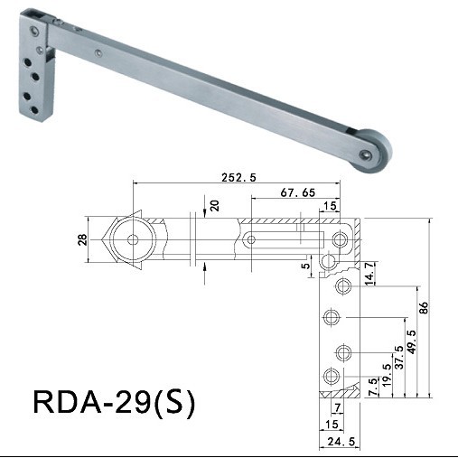 Dispositivo secuencial para puertas cortafuego de acero inoxidable, estándar europeo 304, cerrador de puerta con resorte cepillado, secuenciador para puertas cortafuego image 8