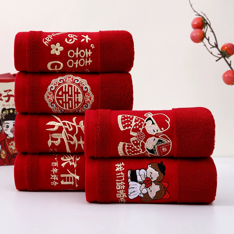 Новоселье свадебное полотенце винно-красное хлопковое полотенце утолщение впитывает воду