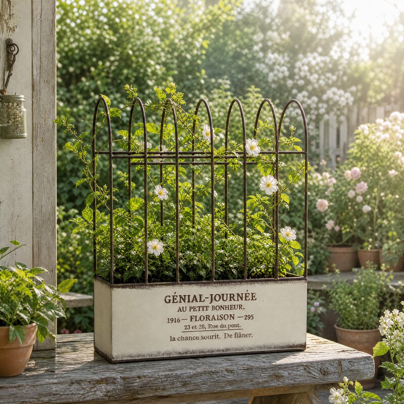 Yumei Iron Artware Flower House Iron Wire Stand for Climbing Green Plants, Personalized Vintage Square Garden Home Decoration Yumei Iron Artware Flower House Iron Wire Stand for Climbing Green Plants, Personalized Vintage Square Garden Home Decoration