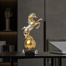 跨境热销金色小骏马树脂工艺品摆件家居雕像摆件桌面酒柜装饰礼品