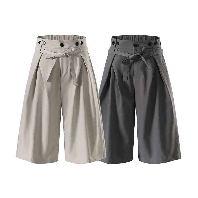 Buttertiger Niche Designer Trendy Brand Lace-Up 7-Point Shorts Men's Loose Summer Shorts Dk2506