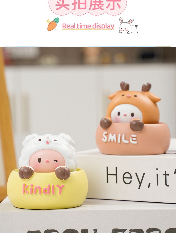 Car ornaments cartoon shaking head animals cute car ornaments desktop decoration resin figurines creative