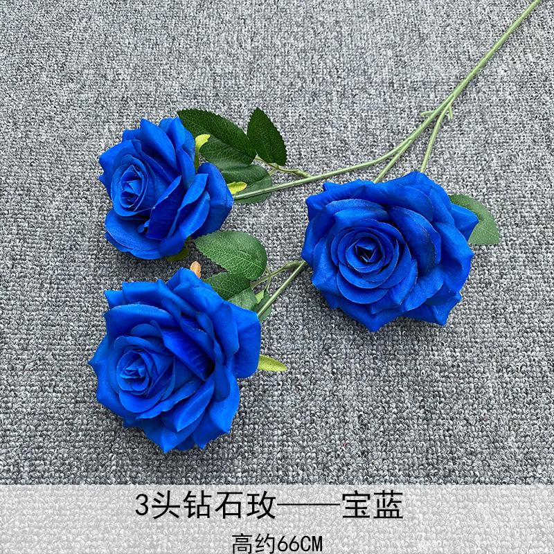 Rosa roja cascada flor artificial pared Punch-en apoyos boda arreglo de flores decoración del hogar 3 diamante rosas