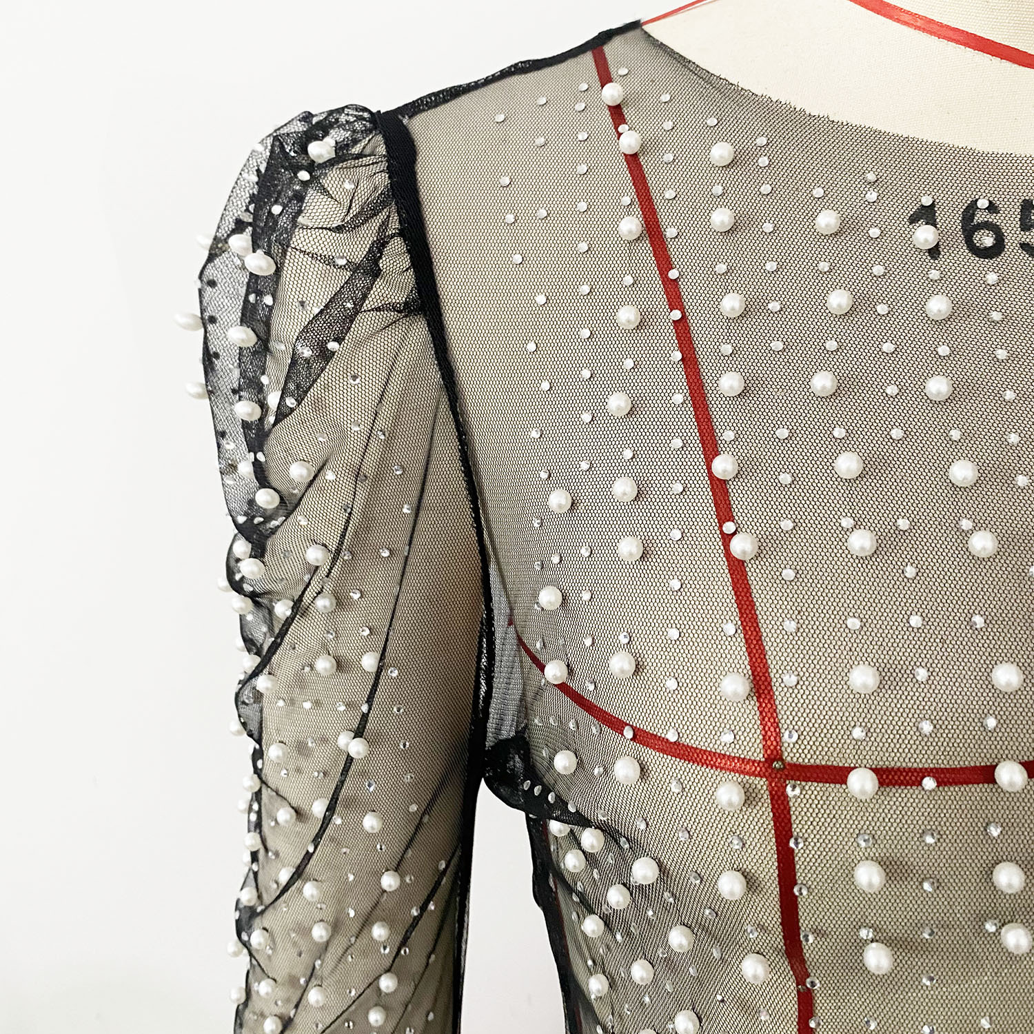 Summer Women Clothes Drilling Bubble Sleeve Mesh Top 7 Summer Women Clothes Drilling Bubble Sleeve Mesh Top