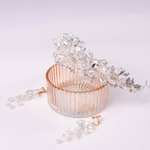 European heavy industry crystal bridal crown tiara princess dinner crown accessories dress bun hair photo studio photo hair accessories