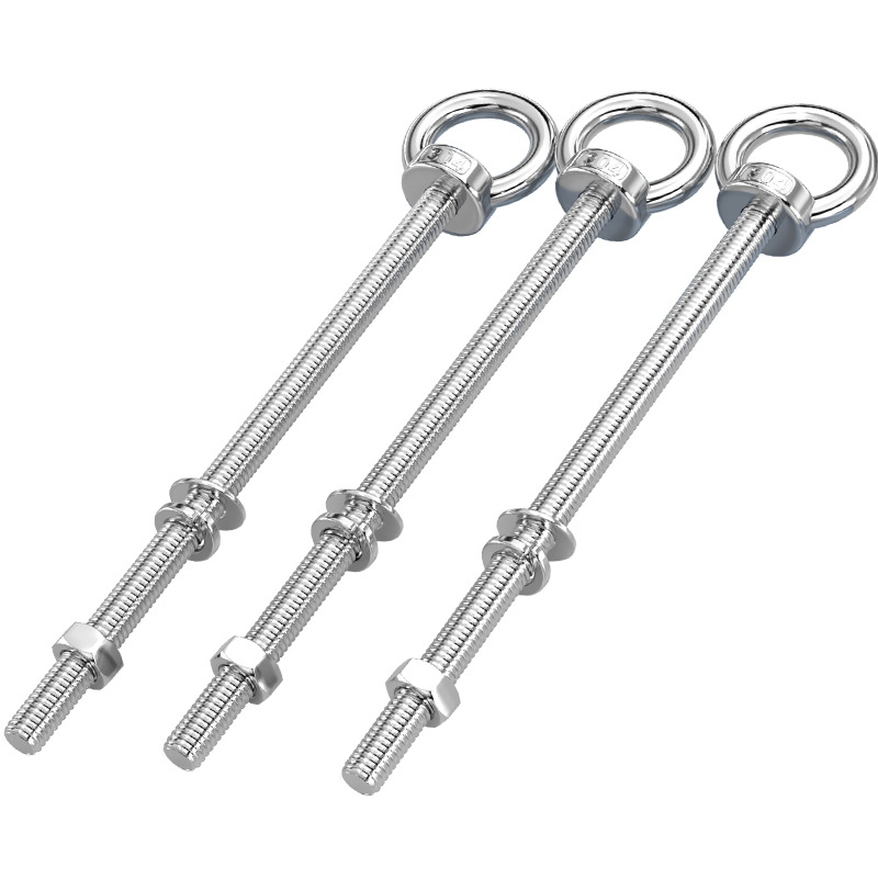 304 stainless steel extended lifting ring screw with ring bolt for wall penetration screw, detachabl