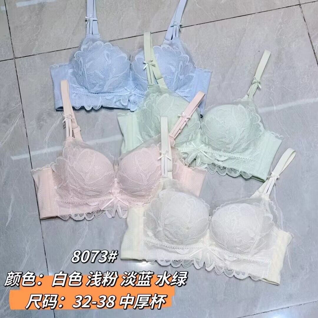 Y8073 encaje sexy Magnolia simple medio grueso soporte superior ropa interior pequeño pecho push up modal sujetador inalámbrico