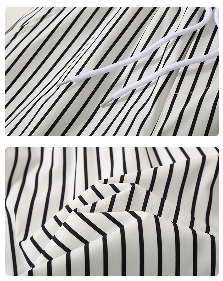 Men's Style Slim Fit Quick Dry Striped Shorts Summer Thin Trendy Beach Outerwear_viptrois.com