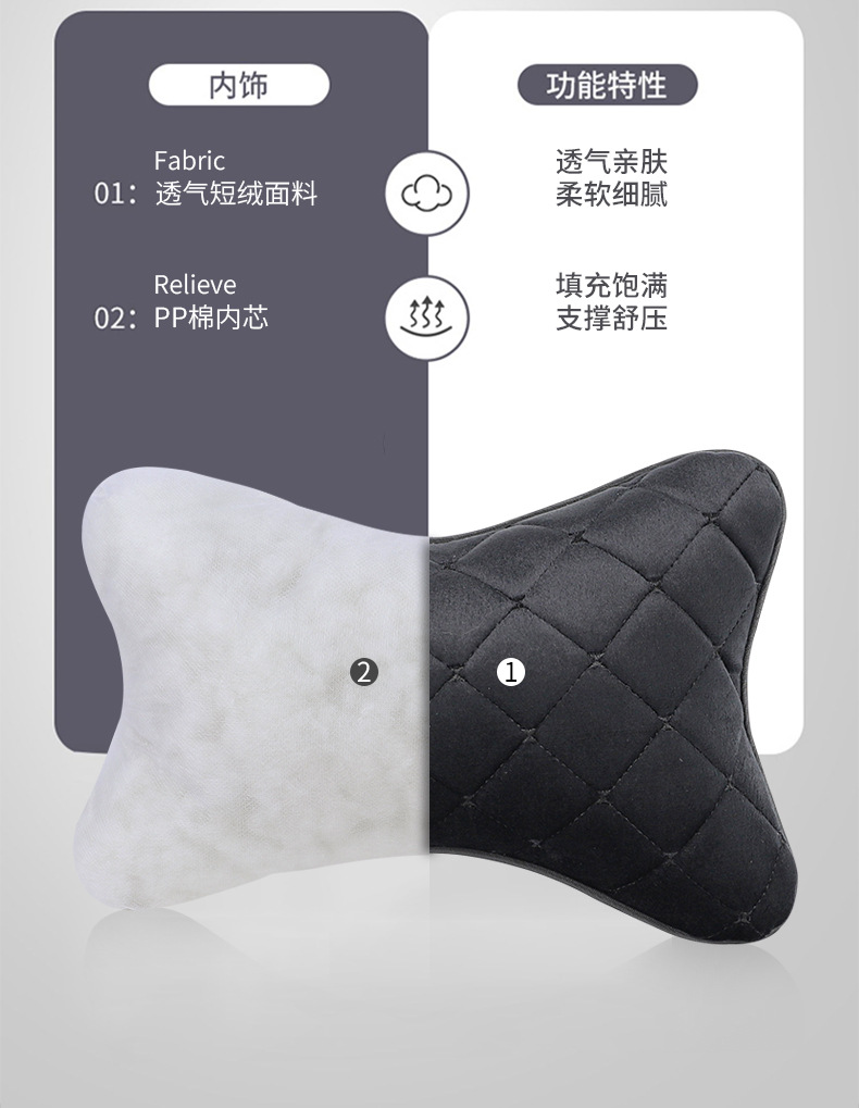 Car Headrest, Neck Pillow, Plush Car Seat Pillow, Car Neck Pillow, Car Cushion, Four-Season Car Accessories, Cross-Border