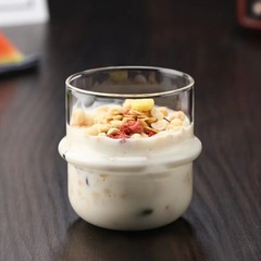 レトロなコーヒーカップ高ホウケイ酸ガラス麦わら帽子単層カップ透明ミルクラテカップクリエイティブドリンクカップ