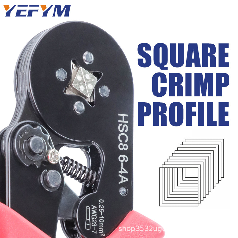 Juego de alicates de prensado de terminales tubulares/de aguja HSC8 6-4A/6-6 mini alicates europeos tipo E alicates de trinquete para terminales