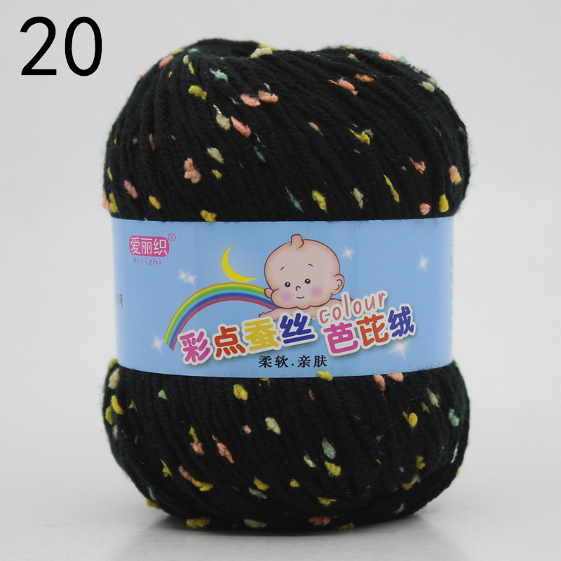 Puntos de color gorro terciopelo leche algodón lana bola hilo bebé niños suéter ganchillo gancho zapatos DIY material tejido a mano paquete