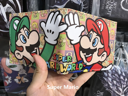 Japanese anime Mary Brothers Mario PU leather wallet student personalized short two-fold money wallet