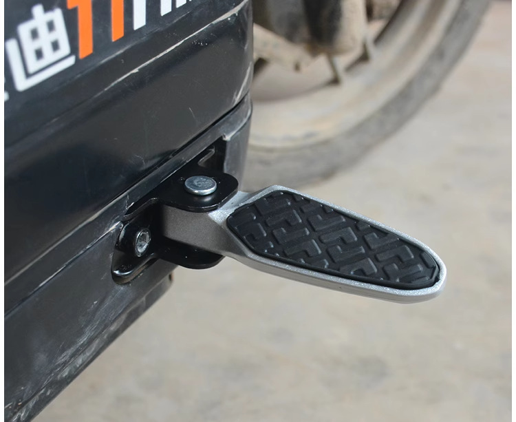 New National Standard Modified Footrest Pedal for Electric Scooter, Aluminum Alloy Foldable Rear Footrest for Electric Bike