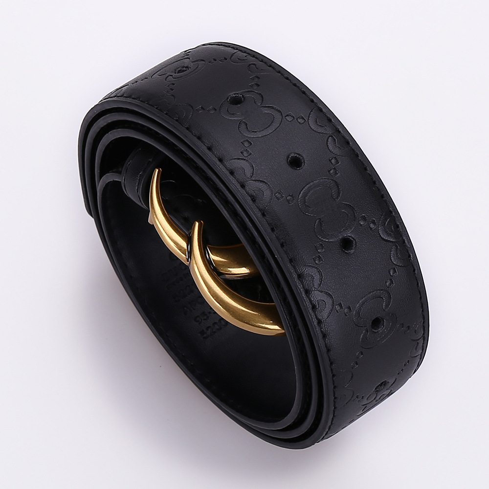 GG字母扣商务男士皮带牛皮自动扣腰带时尚裤腰带潮流可批轻奢百搭