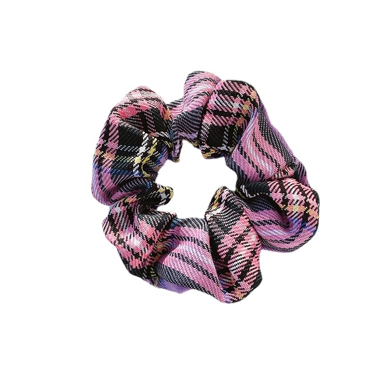 Lazo para el cabello de intestino grueso a cuadros simple de moda de estilo ins, fresco, dulce y elegante, cuerda para el cabello de estilo de dama, todo fósforo diario