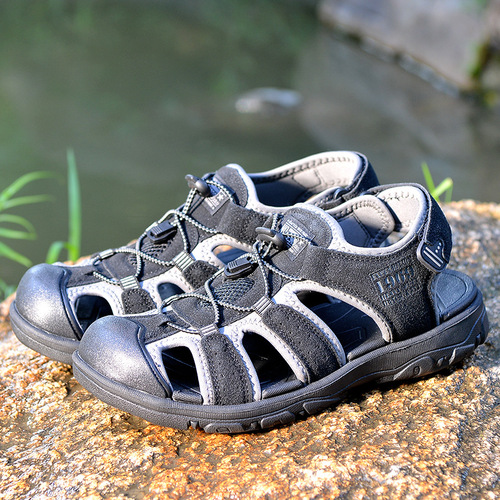 Men's Outdoor Hiking Cap Toe Shoes Leisure Soft Thick Sole Anti-Slip Sandals