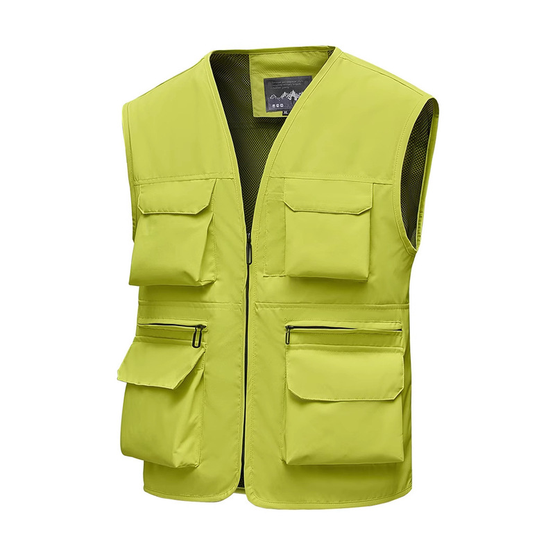 Men's Work Vest New Multi-Pocket Vest Photography Group Purchase Custom Workwear with Embroidery Thin Men's Work Vest New Multi-Pocket Vest Photography Group Purchase Custom Workwear with Embroidery Thin