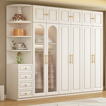 实木衣柜卧室家用收纳柜现代简约衣橱法式奶油风柜子组合儿童衣柜