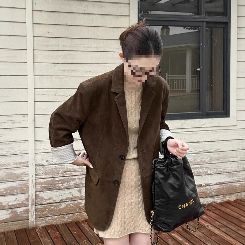 Fashion Blazer for Women 2025 Autumn New High-End Trendy Jacket Petite Deep Autumn Cool Style