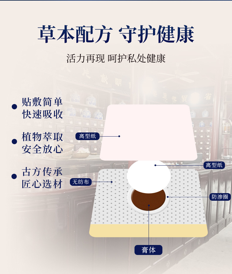 Prostate Care Herbal Patch Warming Navel Point Patch for Men 8 Patches per Box specifications