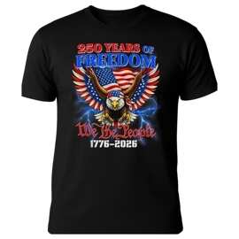 复古旗帜 250周年 美国1776-2026 美国建国250周年 T恤 礼品 图片