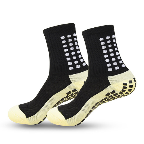 Thickened ribbed bottom soccer socks with grid breathable anti-slip glue mid-calf basketball elite running sports socks