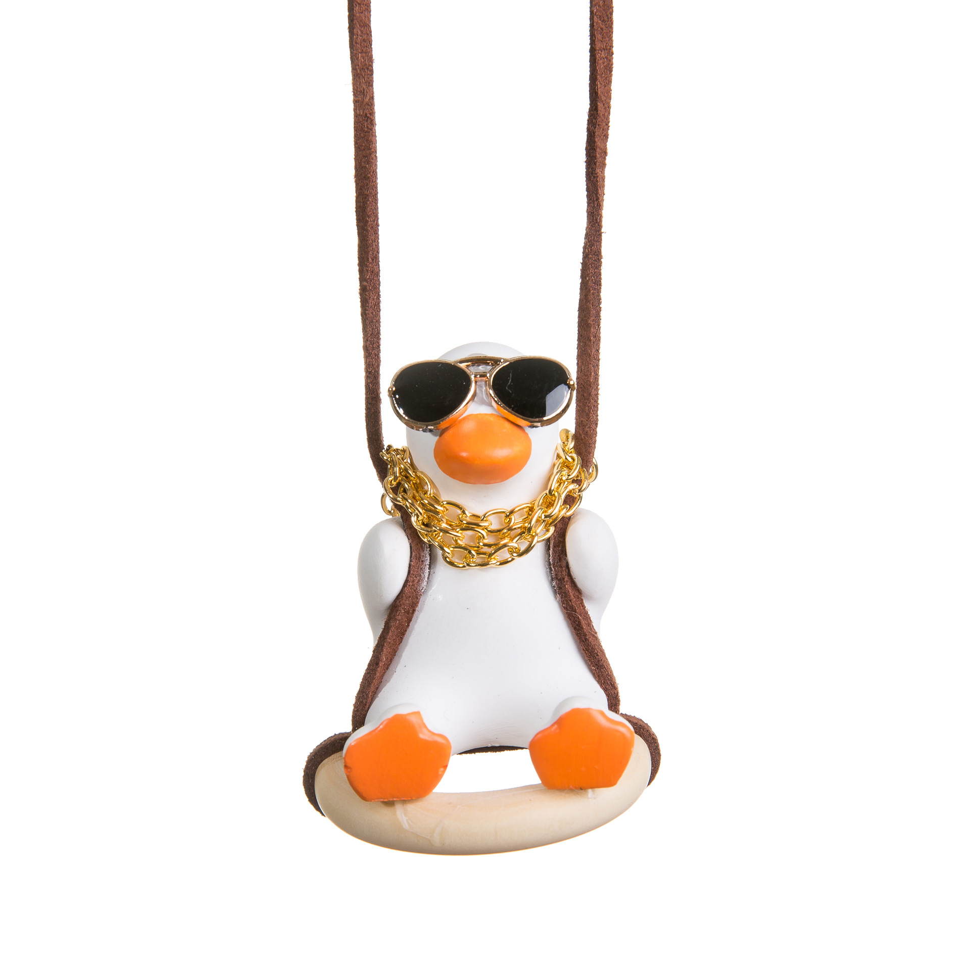 Swing Duck Pink Hat Duck Car Interior Pendant for Women, Popular Car Hanging Decoration for Rearview Mirror
