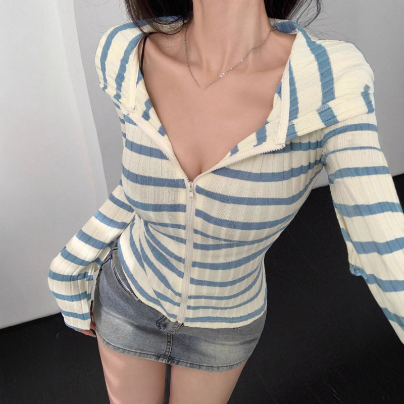 2025秋款跨境欧美亚马逊外贸女装上衣撞色坑条女式长外套|undefined