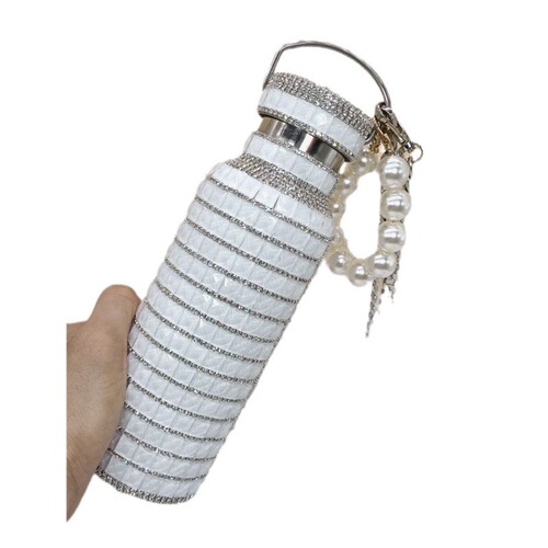 Internet celebrity full diamond stainless steel thermos water cup rhinestone portable water bottle for women creative personalized livestreamer merchandise high-end gift