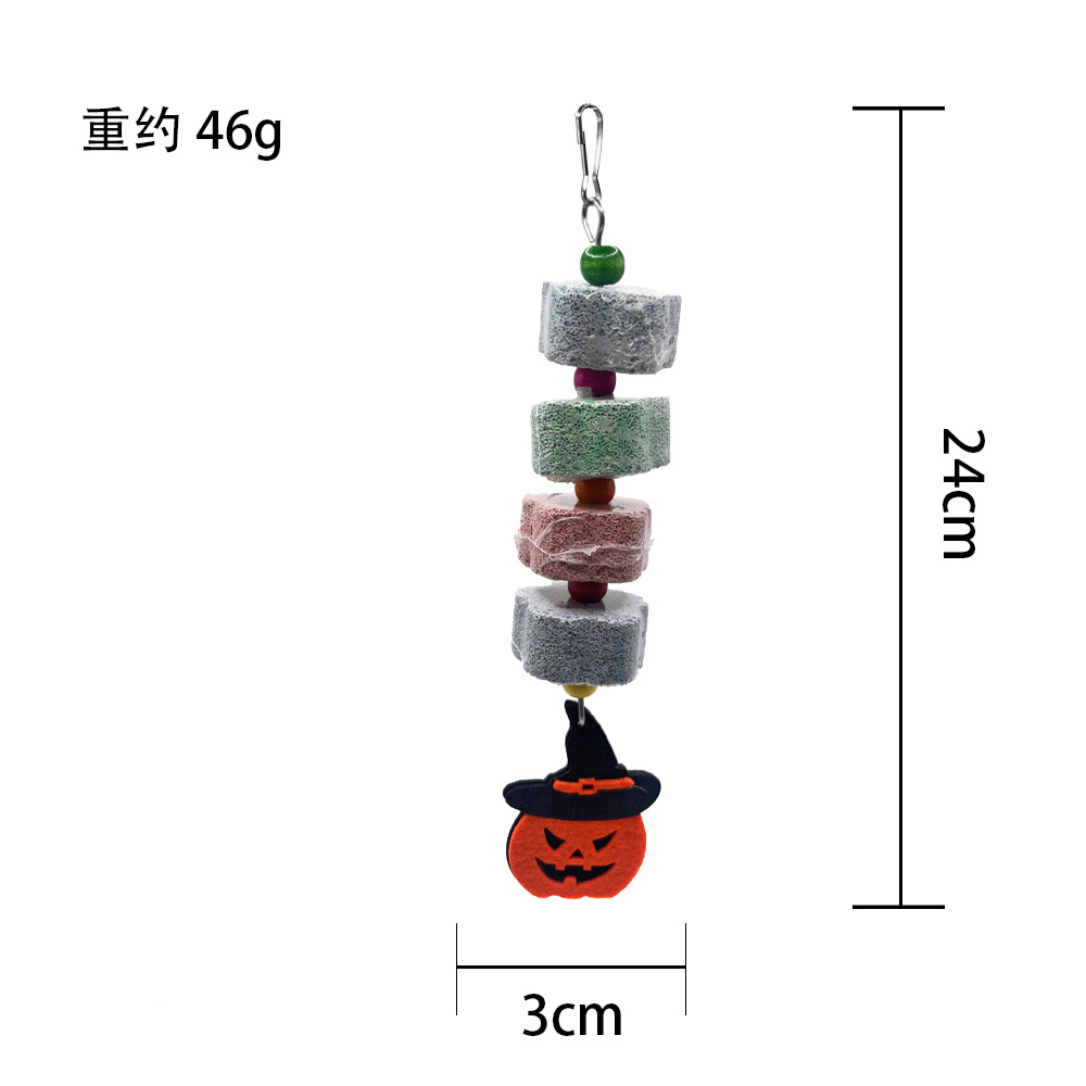 Tema de Halloween transfronterizo juguetes para pájaros columpios para pájaros anillos colgantes para pájaros campanas cuerdas jaulas para pájaros accesorios de decoración suministros image 4