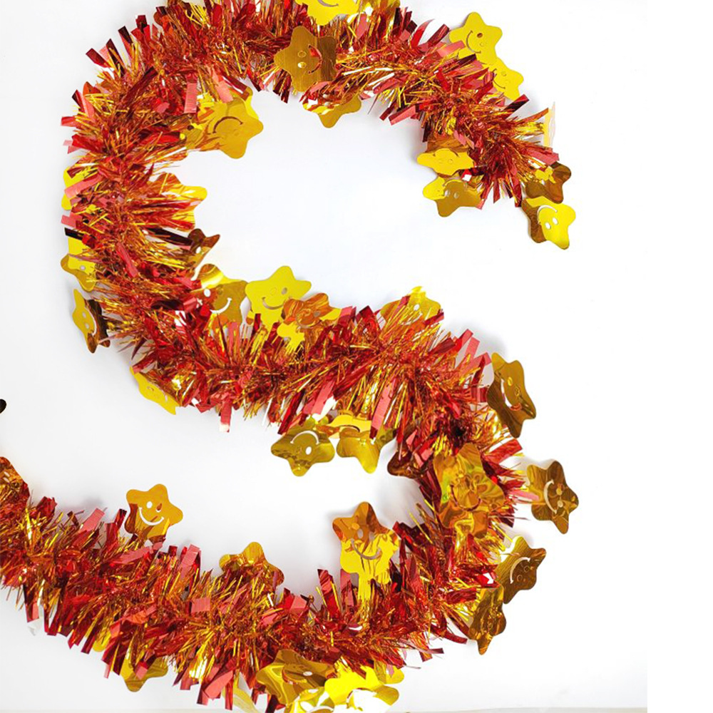 Cross-border pendant colorful strips wedding Christmas home decoration holiday celebration layout props smiley tops