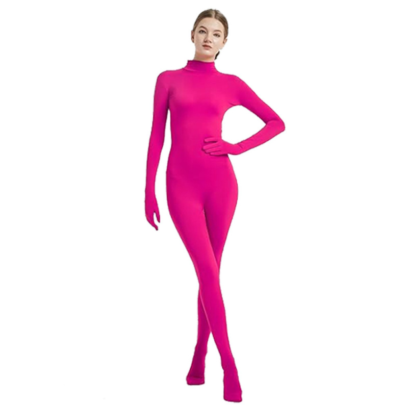 新しいソリッドカラーの女性の手と足のジャンプスーツダンスウェアステージパフォーマンス衣装スパイダーマンボディスーツトレンディ|undefined