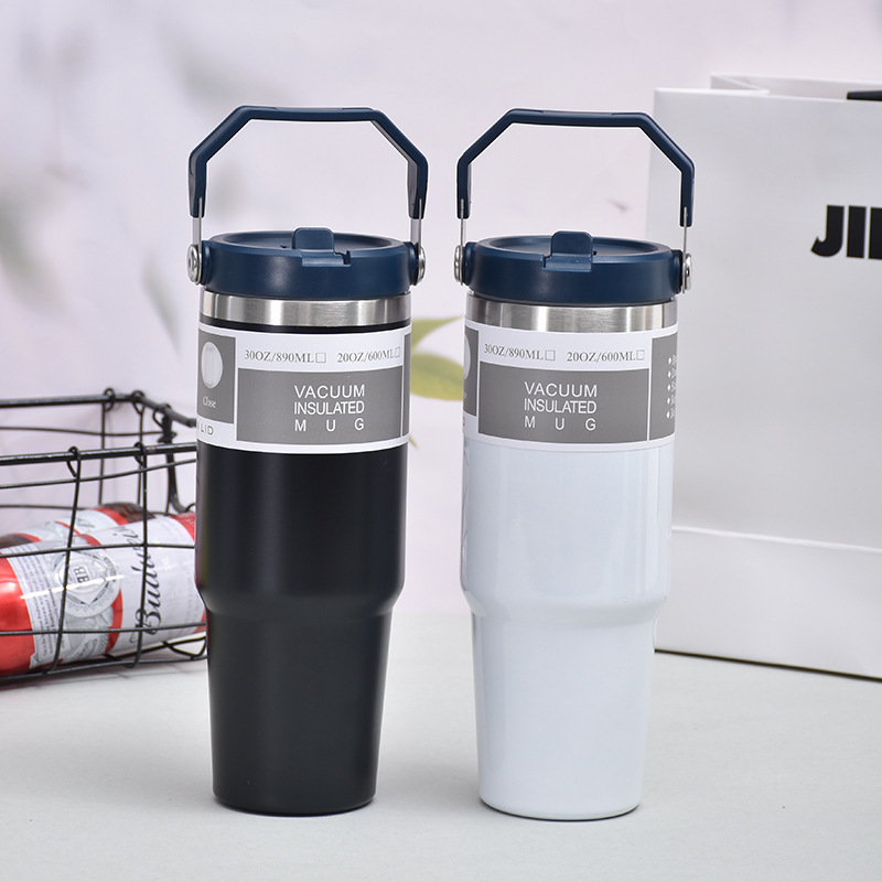 30oz de gran capacidad de acero inoxidable taza de coche al aire libre portátil cubierta de helado taza vacío frío aislamiento taza de cerveza