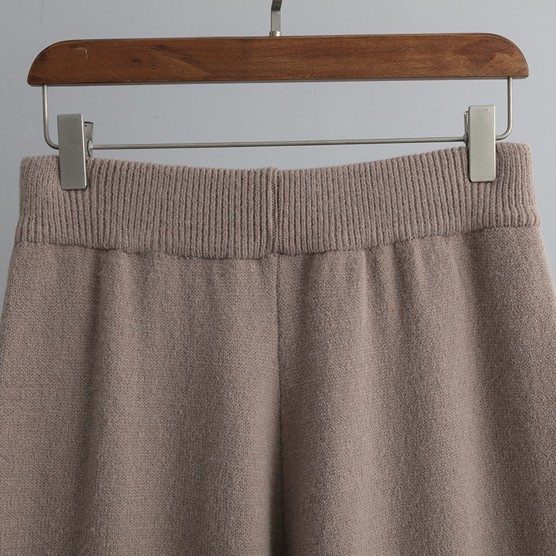 Damenbekleidung Herbst und Winter große Größe Rollkragenanzug Mode neue sanfte faule Stil Pullover zweiteiliges Set einfarbig gestrickt_voghion.com
