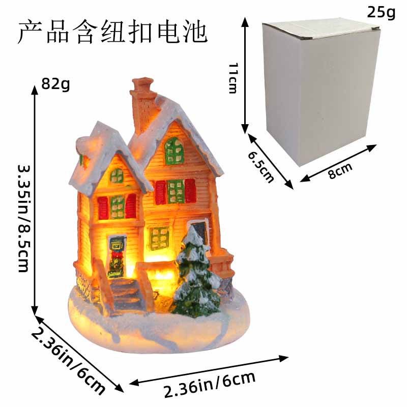 Jingchen nuevas decoraciones de Navidad 2023 transfronteriza resina casa color luminoso escritorio decoración al por mayor