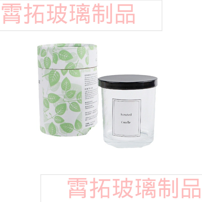 Blanco mate 300ml taza de candelabros de vidrio transparente interior romántico candelabros taza de vidrio perfumado lata