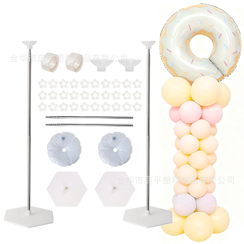 Plastic Bowl Holder Telescopic Rod Column Hexagonal Chassis Celebration Essential Round Water Bag Base Transparent Balloon Holder