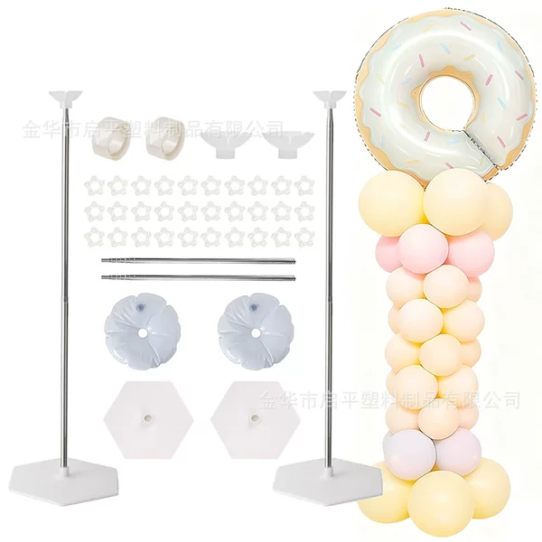 Plastic Bowl Holder Telescopic Rod Column Hexagonal Chassis Celebration Essential Round Water Bag Base Transparent Balloon Holder