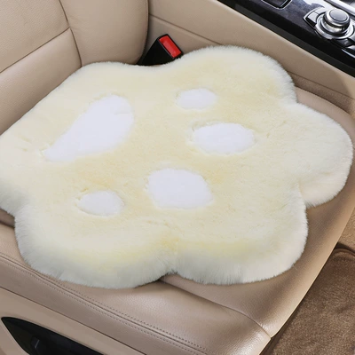 Rabbit Fur Warm Car Interior Thickeneded | Wool pad - mi-white-cat-claw