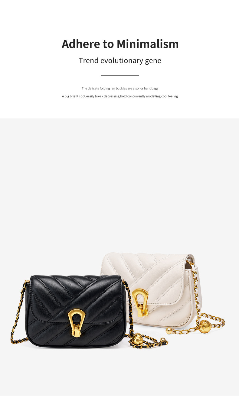 Women's Chain Crossbody Bag Versatile Leather Underarm Handbag_voghion.com