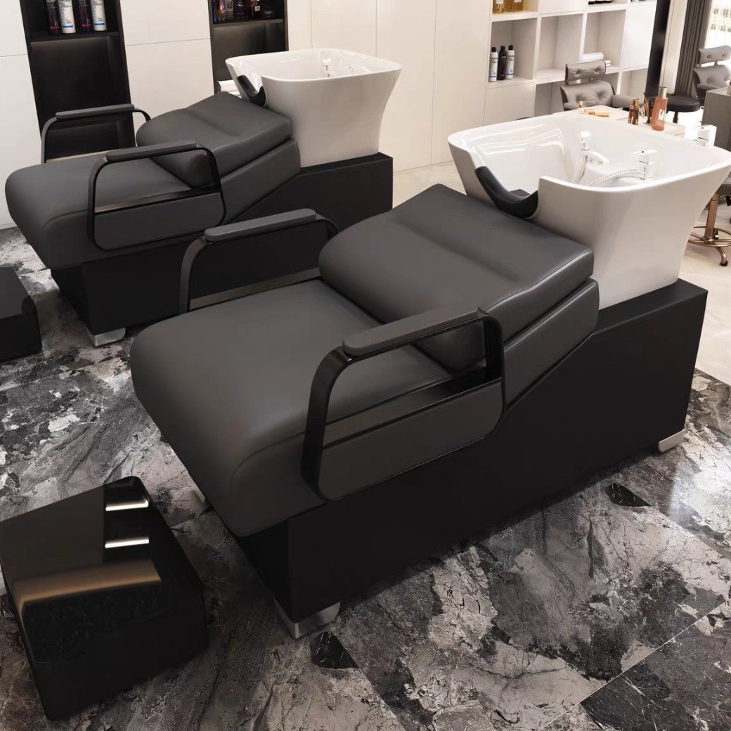 Maceta cuadrada de cerámica simple - piel gris oscuro - barandilla negra